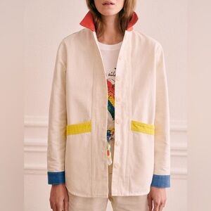 NWT SÉZANE X JCC Will Jacket Ivory Colourblock - Size Small